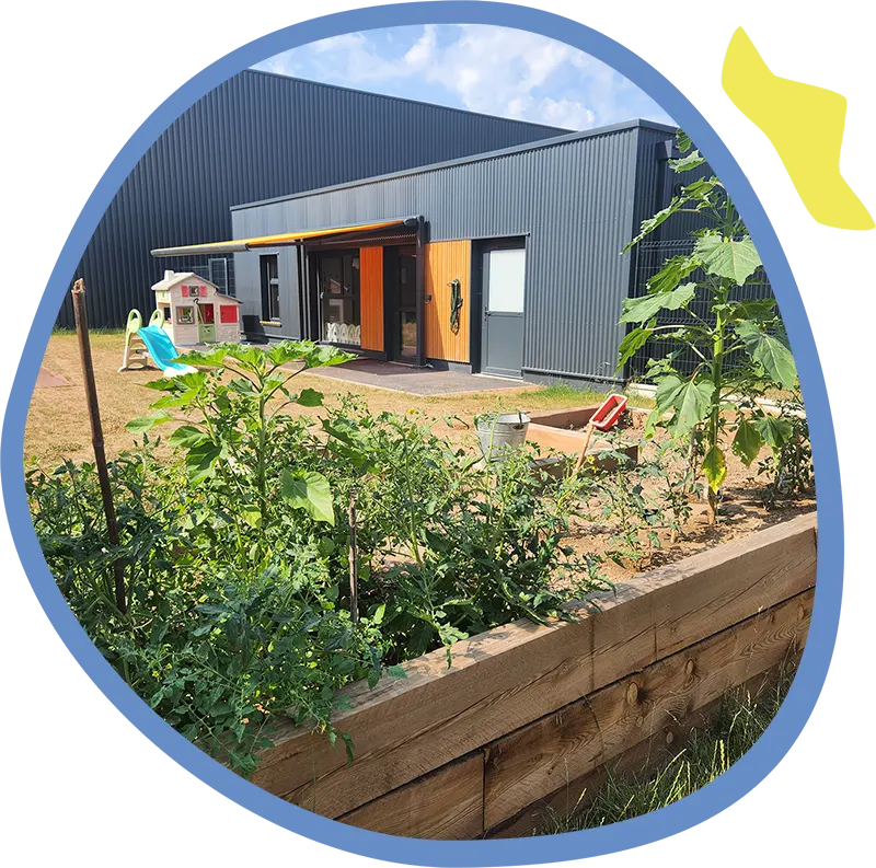 potager pédagogique de la crèche écoresponsable Les P’tites Hermines à Merlevenez
